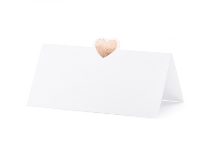 Place cards - Heart rose gold 10x5cm (Set 10 bucati)