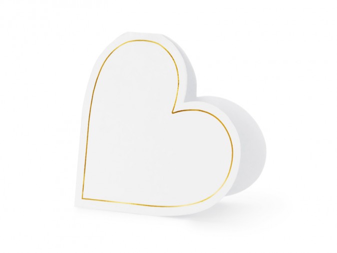 Place cards Hearts 15.7x22 cm white (Set 10 bucati)