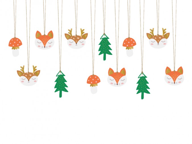 Gift tags Forest mix (1 pkt / 12 pc.)