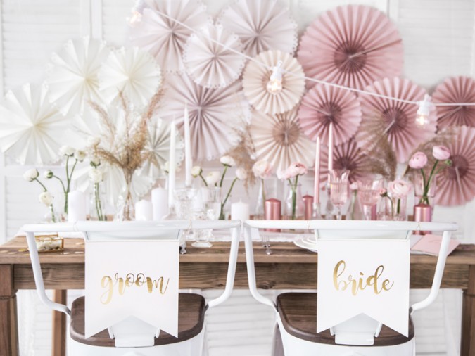 Chair signs - Bride Groom gold (Set 2 bucati)