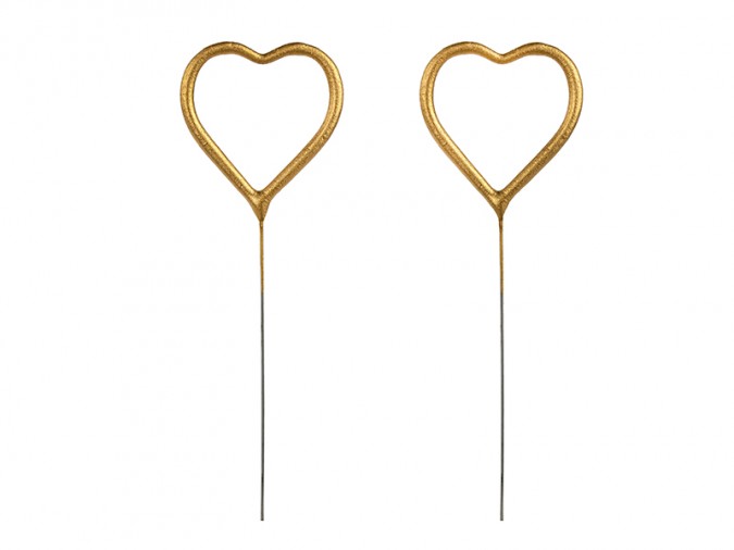 Sparklers Heart gold 16.5cm (1 pkt / 2 pc.)