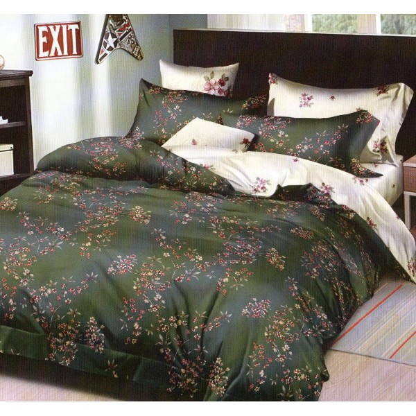 Lenjerie pat dublu, Pucioasa Romania, 4 piese, Bumbac Satinat Superior ELV6 [1]