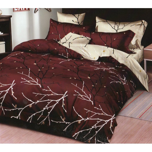 Lenjerie pat dublu, Pucioasa Romania, 4 piese, Bumbac Satinat Superior ELV7 [1]