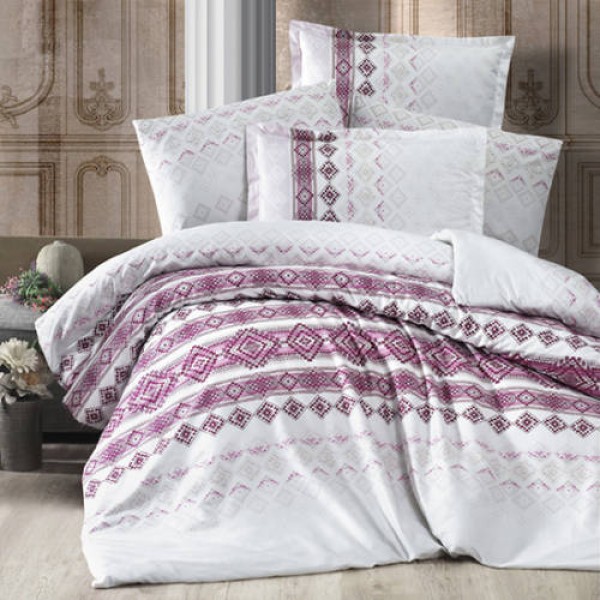 Lenjerie de pat matrimonial, 4 piese, Bumbac 100% Satin Deluxe RUMBA V2 [1]