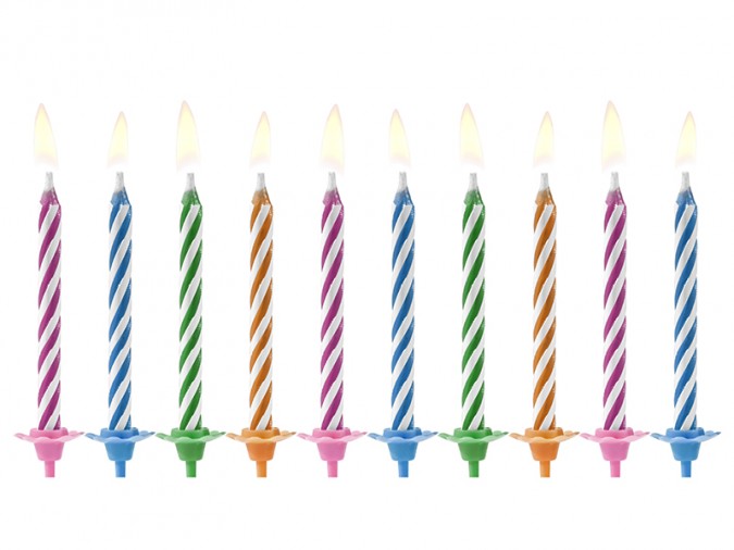 Birthday candles Magic mix 6cm (1 pkt / 10 pc.)