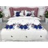 Lenjerie pat dublu, cearsaf clasic, imprimeu 3D, Albastru, fluturi [3]