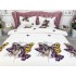 Lenjerie pat dublu, cearsaf clasic, imprimeu 3D, Mov, fluturi [3]