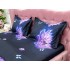 Lenjerie pat dublu, cearsaf clasic, imprimeu 3D, Mov, flori [6]