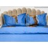 Lenjerie pat dublu (140x200cm, 160x200cm, 180x200cm), cearsaf clasic, imprimeu 3D, Bleu, vulpi [4]