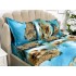 Lenjerie pat dublu, cearsaf clasic, imprimeu 3D, Bleu, leoparzi [5]