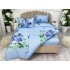 Lenjerie pat dublu, cearsaf clasic, imprimeu 3D, Albastru, orhidee, fluturi [8]