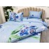 Lenjerie pat dublu, cearsaf clasic, imprimeu 3D, Albastru, orhidee, fluturi [7]