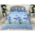 Lenjerie pat dublu, cearsaf clasic, imprimeu 3D, Albastru, orhidee, fluturi [2]