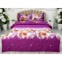 Lenjerie pat dublu, cearsaf clasic, imprimeu 3D, Mov, magnolii [2]