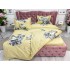 Lenjerie pat dublu (140x200cm, 160x200cm, 180x200cm), cearsaf clasic, imprimeu 3D, Crem, flori [6]