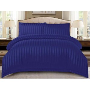 Lenjerie HoReCa, pat dublu, tip Damasc Finetat Deluxe cu Elastic, 4 piese, Albastru