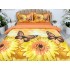 Lenjerie pat dublu,  IMPRIMEU 3D DIGITAL, IDENTIC CU POZA, Galben, fluturi [3]