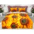 Lenjerie pat dublu,  IMPRIMEU 3D DIGITAL, IDENTIC CU POZA, Galben, floarea soarelui [2]