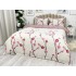 Lenjerie pat dublu cu Elastic, bumbac satinat, Roz, flori [9]