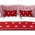 Lenjerie pat dublu cu Elastic, bumbac satinat, Gri-Rosu, pisici, inimioare [4]
