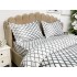Lenjerie pat dublu cu Elastic, bumbac satinat, Gri, romburi [5]