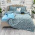 Lenjerie pentru pat dublu pufoasa CoCoLiNo, tip tricotaj, 4 piese, Albastru [8]