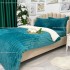 Lenjerie pentru pat dublu pufoasa CoCoLiNo, cu smocuri, 4 piese, Turquoise [5]