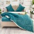 Lenjerie pentru pat dublu pufoasa CoCoLiNo, cu smocuri, 4 piese, Turquoise [9]
