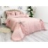 Set LUXURY 4 piese Cuvertura bumbac cu dantela si 3 fete de perna, Goncagul Pudra [8]