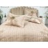 Set LUXURY 4 piese Cuvertura bumbac cu dantela si 3 fete de perna, Goncagul Capuccino [15]