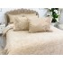 Set LUXURY GONCAGUL 6 piese Patura cu dantela,perle si Cearsaf de pat cu 4 fete de perna, Capuccino [5]