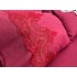 Set LUXURY GONCAGUL 6 piese Patura cu dantela,perle si Cearsaf de pat cu 4 fete de perna, Rosu [10]