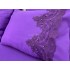 Set LUXURY GONCAGUL 6 piese Patura cu dantela,perle si Cearsaf de pat cu 4 fete de perna, Mov [10]