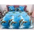 Lenjerie pat dublu, Super Pufoasa COCOLINO, 6 piese, Albastru-Multicolor, delfini [3]