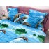 Lenjerie pat dublu, Super Pufoasa COCOLINO, 6 piese, Albastru-Multicolor, delfini [6]