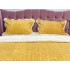 Lenjerie pentru pat dublu pufoasa CoCoLiNo cu VoLaNaSe, tip tricotaj, 4 piese, Galben [7]