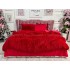 Lenjerie pat super pufoasa COCOLINO Fluffy cu ciucuri, 6 piese, ROSU [2]