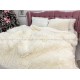 Lenjerie pat super pufoasa COCOLINO Fluffy cu ciucuri, 6 piese, CREM