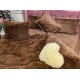 Lenjerie pat super pufoasa COCOLINO Fluffy cu ciucuri, 6 piese, MARO