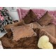 Lenjerie pat super pufoasa COCOLINO Fluffy cu ciucuri, 6 piese, MARO