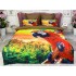 Lenjerie pat dublu,  FINET, 6 piese, IDENTICA CU POZA, Verde, papagal [2]