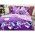 Lenjerie pat dublu, Finet, 6 piese, Mov, fluturi [8]