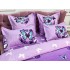 Lenjerie pat dublu, Finet, 6 piese, Mov, fluturi [5]