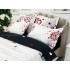 Lenjerie pat dublu, Finet, 6 piese, Alb-Rosu, papadii, inimioare [6]