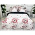 Lenjerie pat dublu, Finet, 6 piese, Alb-Rosu, papadii, inimioare [2]