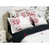 Lenjerie pat dublu, Finet, 6 piese, Alb-Rosu, papadii, inimioare [5]