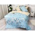 Lenjerie pat dublu, Finet, 6 piese, Bleu, flori [9]