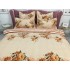 Lenjerie pat dublu, Finet, 6 piese, Bej, flori [3]