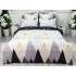 Lenjerie pat dublu, Finet, 6 piese, Alb-Gri, munti [2]