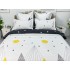 Lenjerie pat dublu, Finet, 6 piese, Alb-Gri, munti [3]